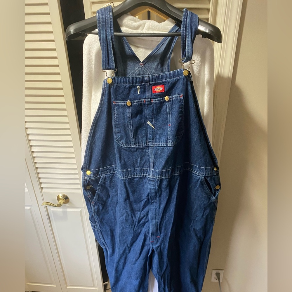 DICKIES STONE WASHED INDIGO OVERALLS LARGE